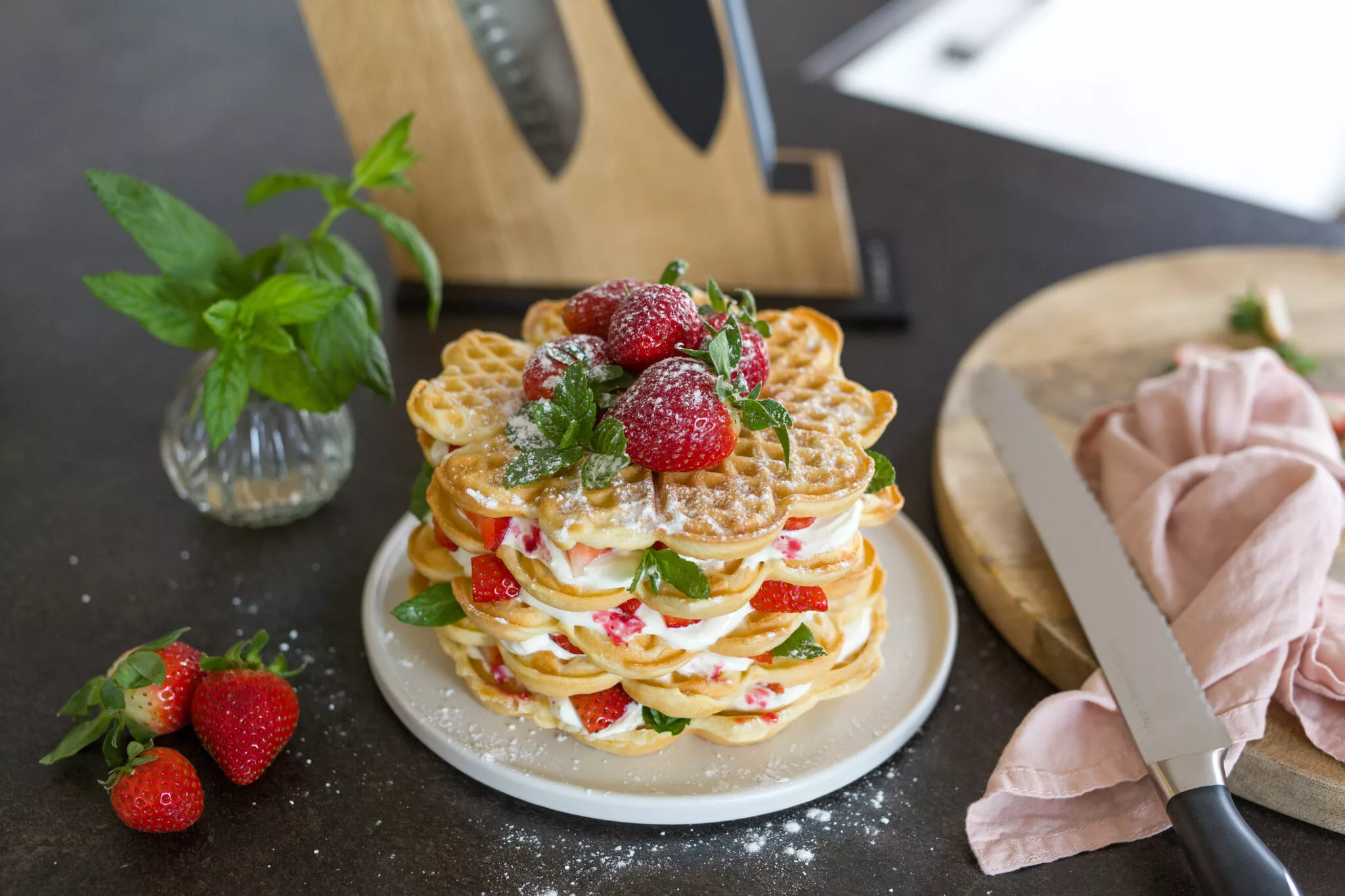 Strawberry Yogurt Waffle Pie Recipe - Fresh & Fruity | Tyrolit Life