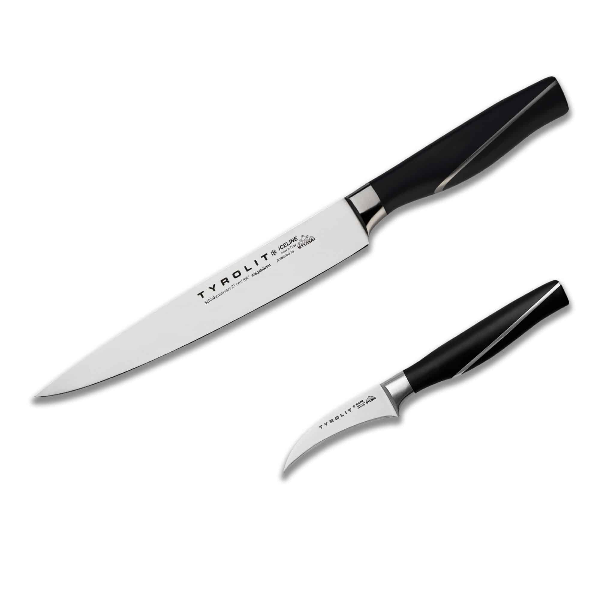 TYROLIT Life Iceline filleting & carving knife set with ham knife and paring knife