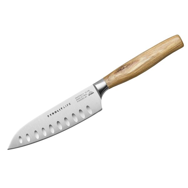 Kleines Santoku mit Olivenholzgriff aus der Oliveline von Tyrolit