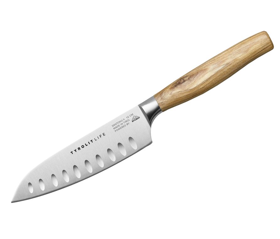 Kleines Santoku mit Olivenholzgriff aus der Oliveline von Tyrolit